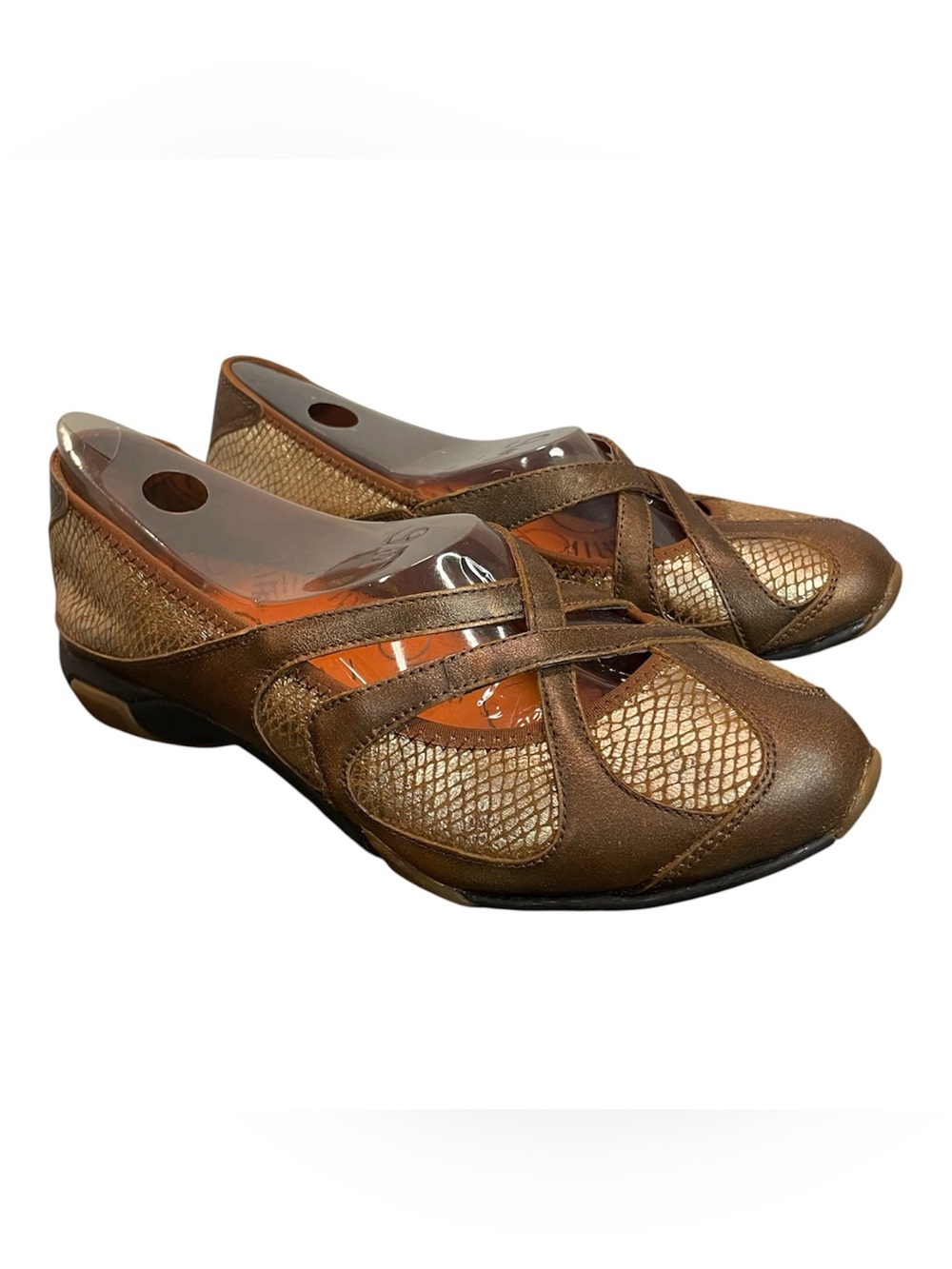 Hush Puppies Metallic Brown Crisscross Slip-On Flats